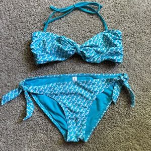 Gap Body Women’s Medium Teal Seahorse Bandeau Bikini Swimsuit